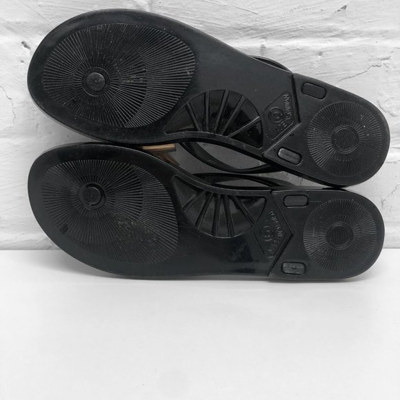 TED BAKER Black Flip Flops w/ Copper Bow - Picture 3 of 6